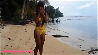 HD Ameteur Tiny Thai Teen Heather Abyss swain elbow the beach gives deepthroat Throatpie Swallow